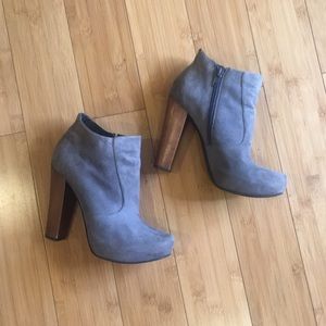 Wood heel booties